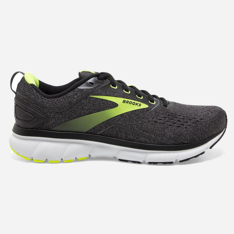 Brooks Transmit 3 Israel - Men's Road Running Shoes - Black/GreenYellow/Blackened Pearl/Nightlife (3